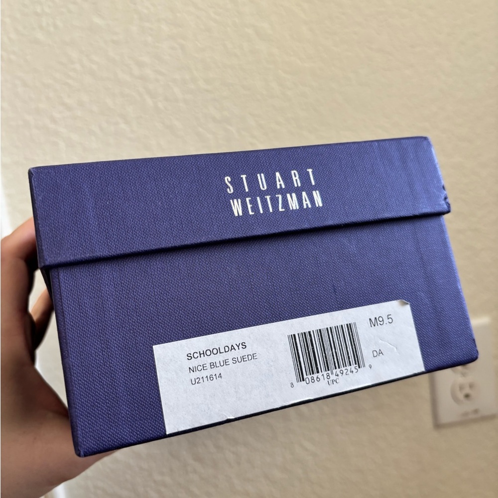 Stuart Weitzman Schooldays Loafer in Nice Blue Suede - Picture 5 of 5